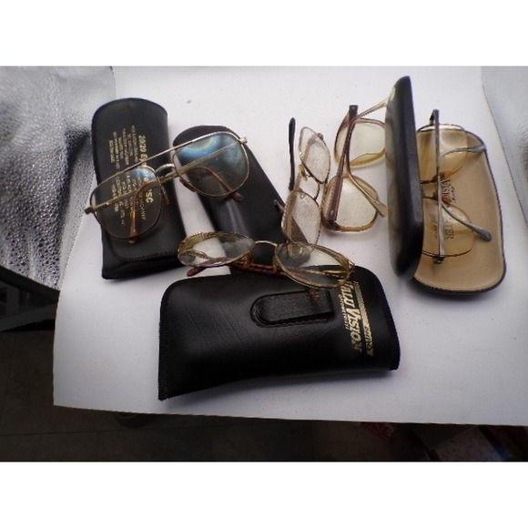 Vintage Accessories - Vintage Glasses Frames Lot 5 Pairs Retro Frames Aviator Wire Rim Gold Silver Cas